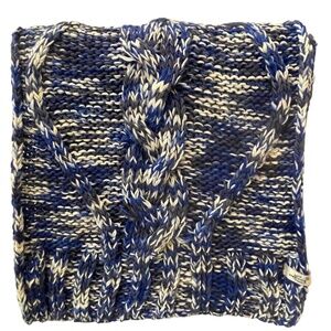 Levi's Chunky Blue White Gray Marled Knit Scarf Women's Winter Warm Long